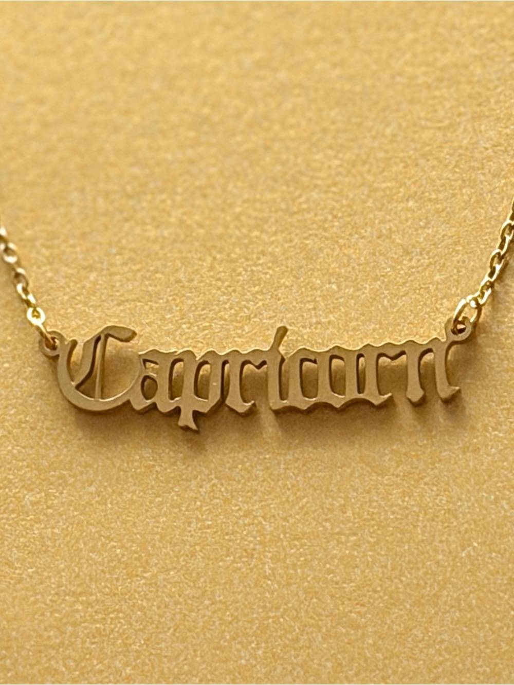 Gold Capricorn Nameplate Necklace - Women's Zodiac Jewelry - Picture 3 of 5